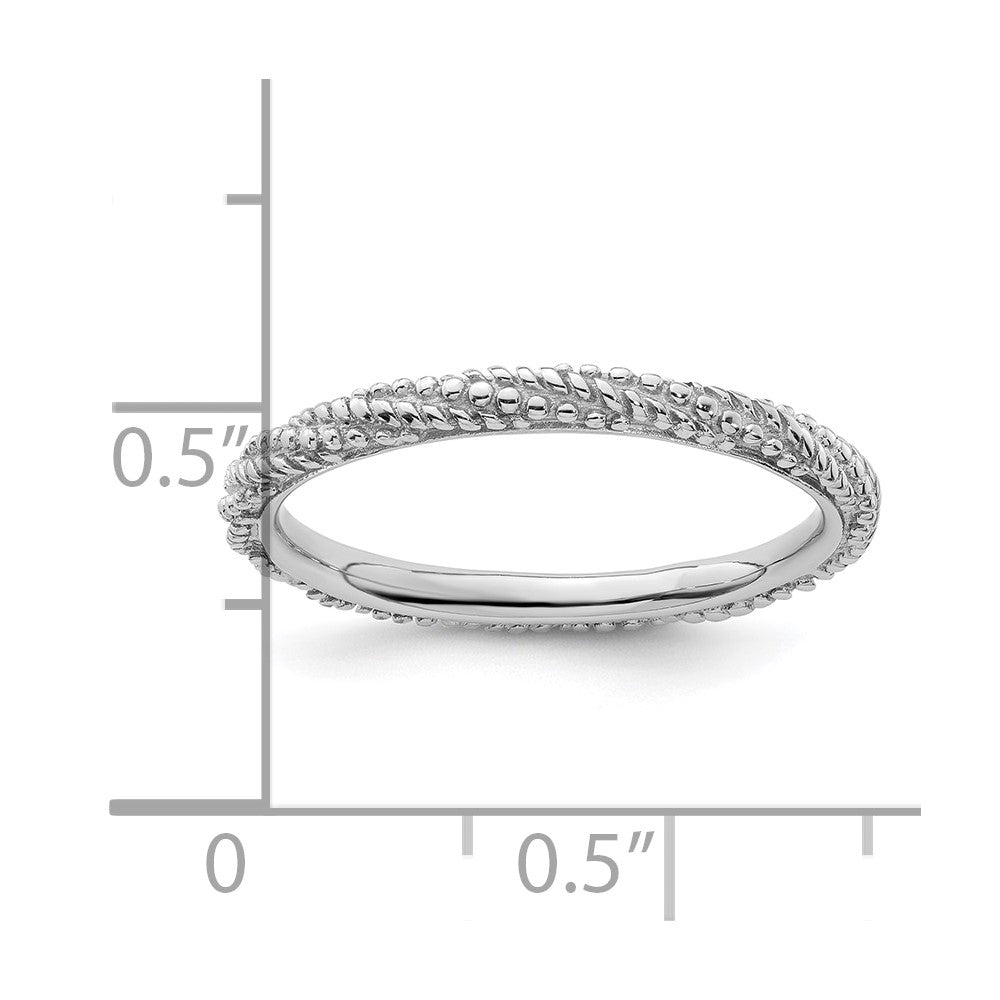 Sterling Silver Stackable Expressions Polished Textured Ring