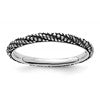 Sterling Silver Stackable Expressions Polished Antiqued Ring