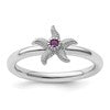 Sterling Silver Stackable Expressions Amethyst Starfish Ring