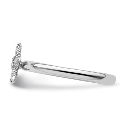Sterling Silver Stackable Expressions Peridot Starfish Ring
