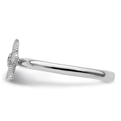 Sterling Silver Stackable Expressions Garnet Starfish Ring
