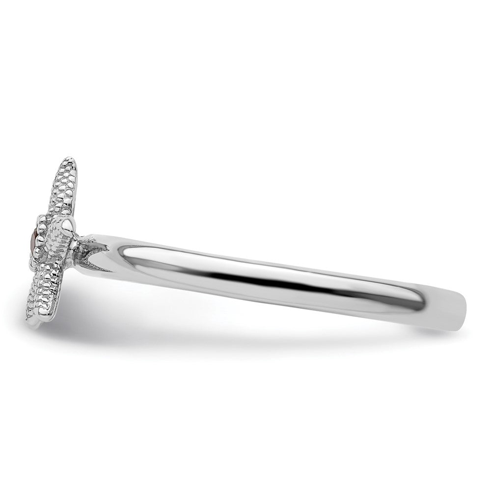 Sterling Silver Stackable Expressions Garnet Starfish Ring