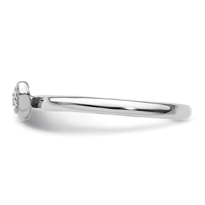 Sterling Silver Stackable Expressions Polished Diamond Heart Ring