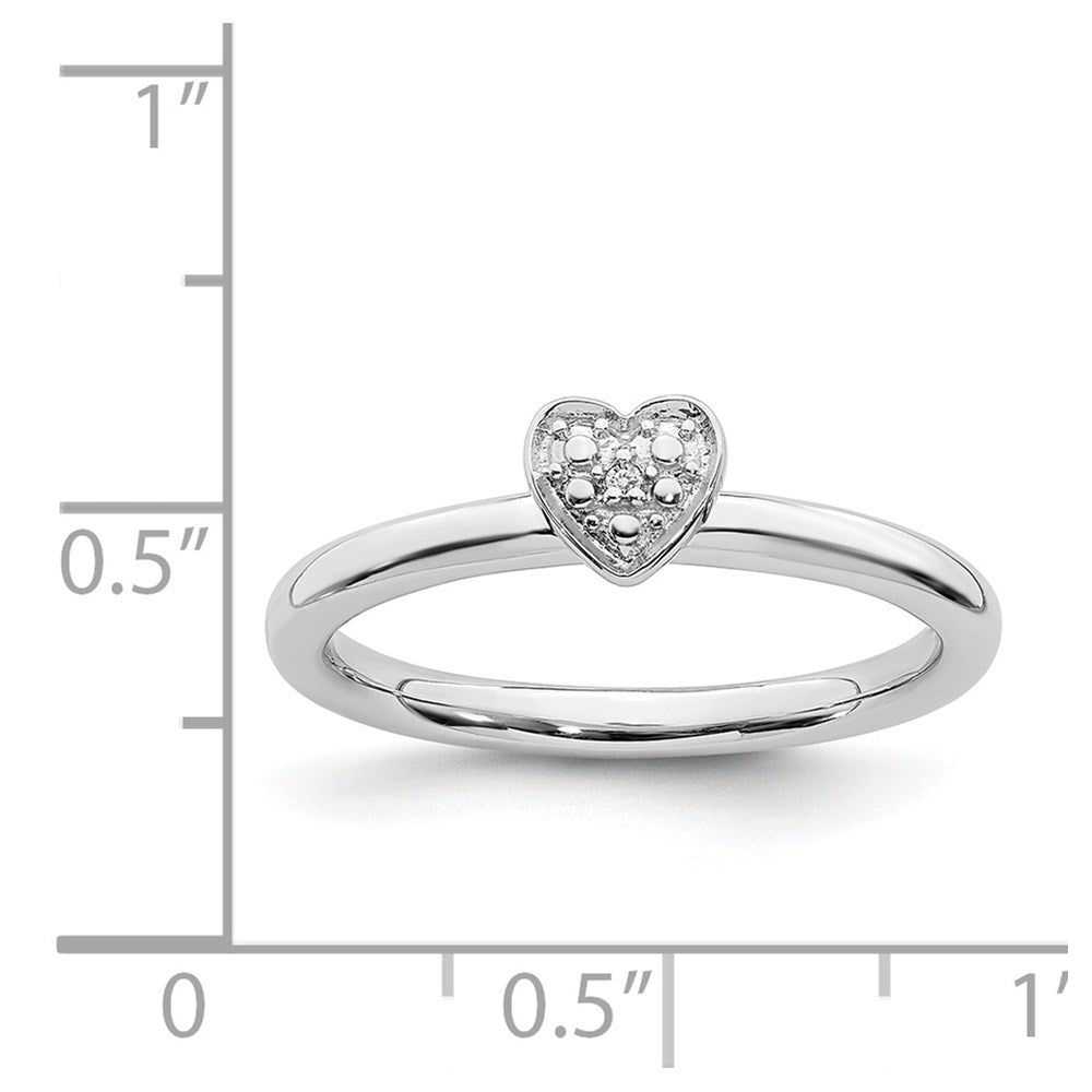 Sterling Silver Stackable Expressions Polished Diamond Heart Ring