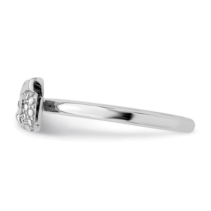 Sterling Silver Stackable Expressions Polished Onyx Owl Ring