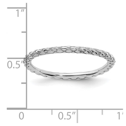 Sterling Silver Stackable Expressions Rhodium Criss-cross Ring