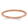 Sterling Silver Stackable Expressions Pink-plated Criss-cross Ring