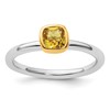 Sterling Silver Stackable Expressions w/Gold-plated Citrine Ring