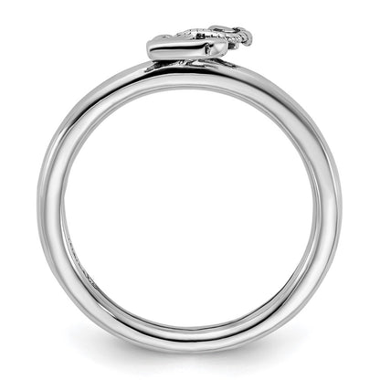 Sterling Silver Stackable Expressions Antiqued Anchor Ring