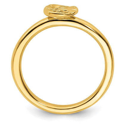 Sterling Silver Stackable Expressions Yellow-plated Sun/Moon Ring