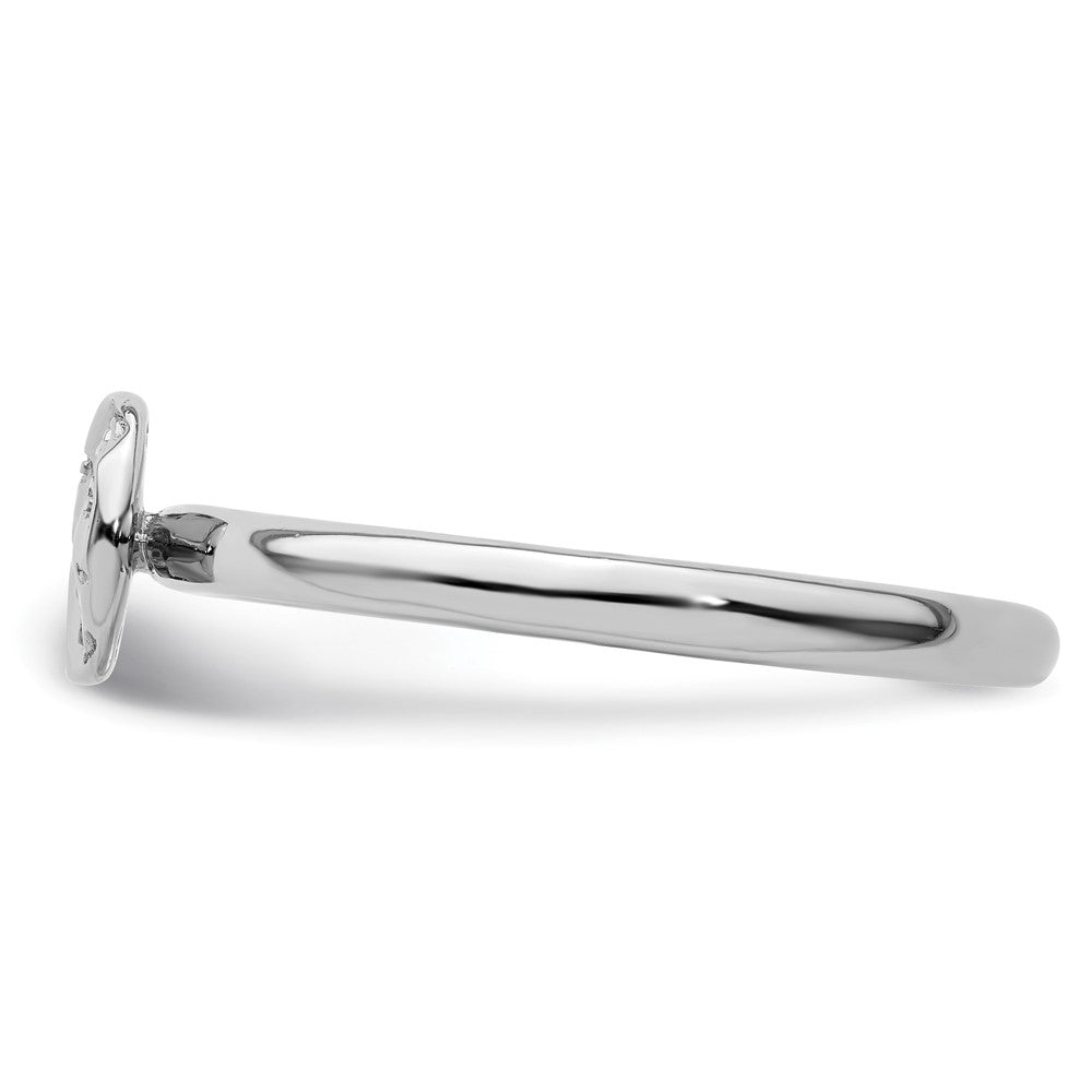 Sterling Silver Stackable Expressions Rhodium Sun/Moon Ring
