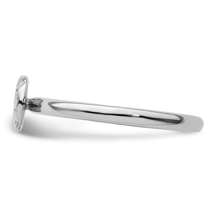 Sterling Silver Stackable Expressions Rhodium Sun/Moon Ring