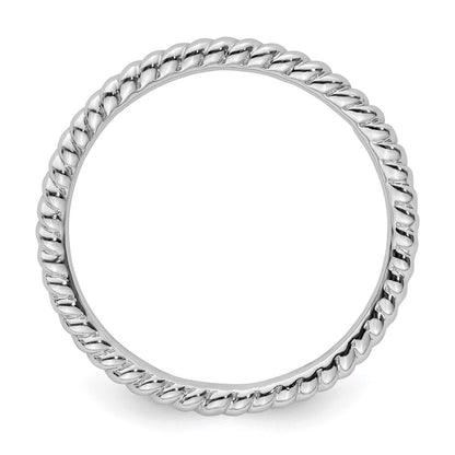 Sterling Silver Stackable Expressions Rhodium Twisted Ring