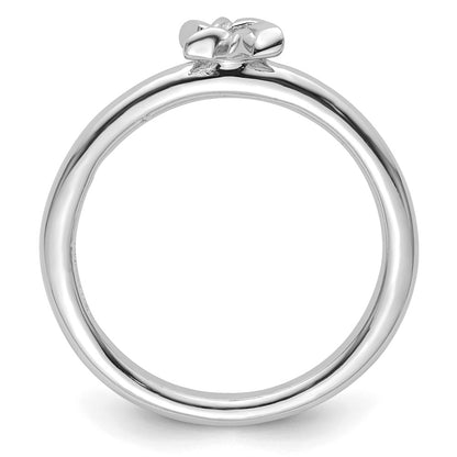 Sterling Silver Stackable Expressions Rhodium Star of David Ring