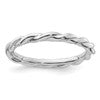 Sterling Silver Stackable Expressions Rhodium Twist Ring