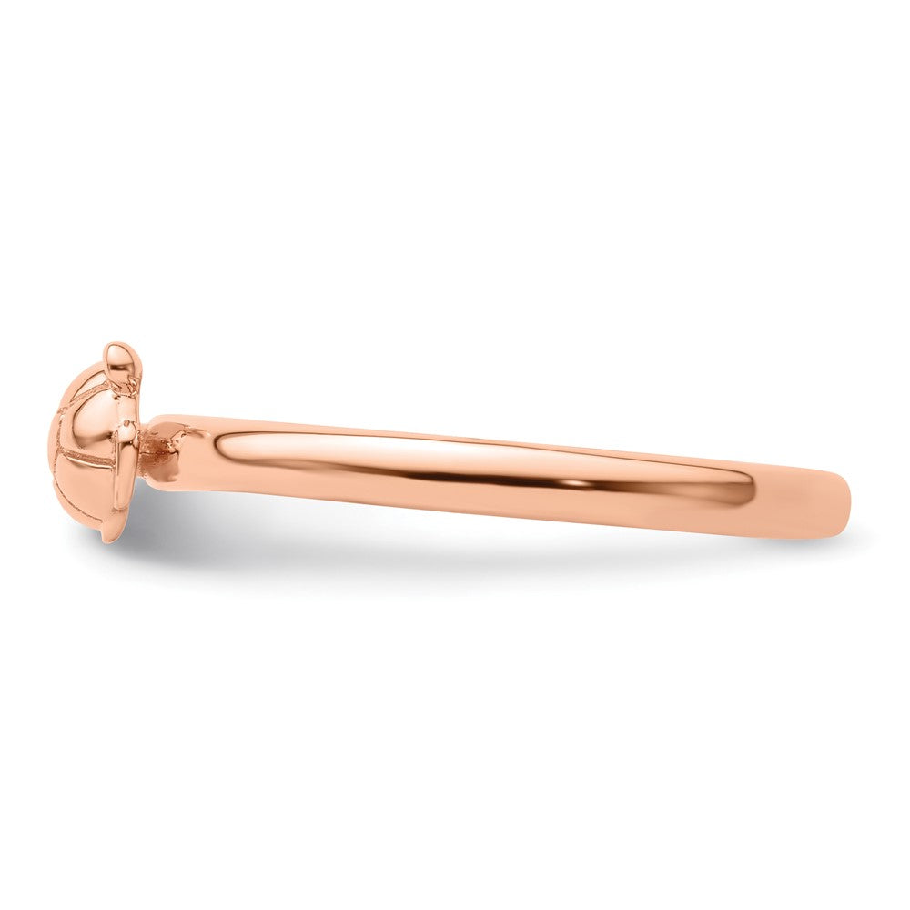 Sterling Silver Stackable Expressions Pink-plated Turtle Ring