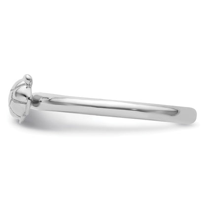 Sterling Silver Stackable Expressions Rhodium Turtle Ring
