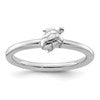 Sterling Silver Stackable Expressions Rhodium Turtle Ring