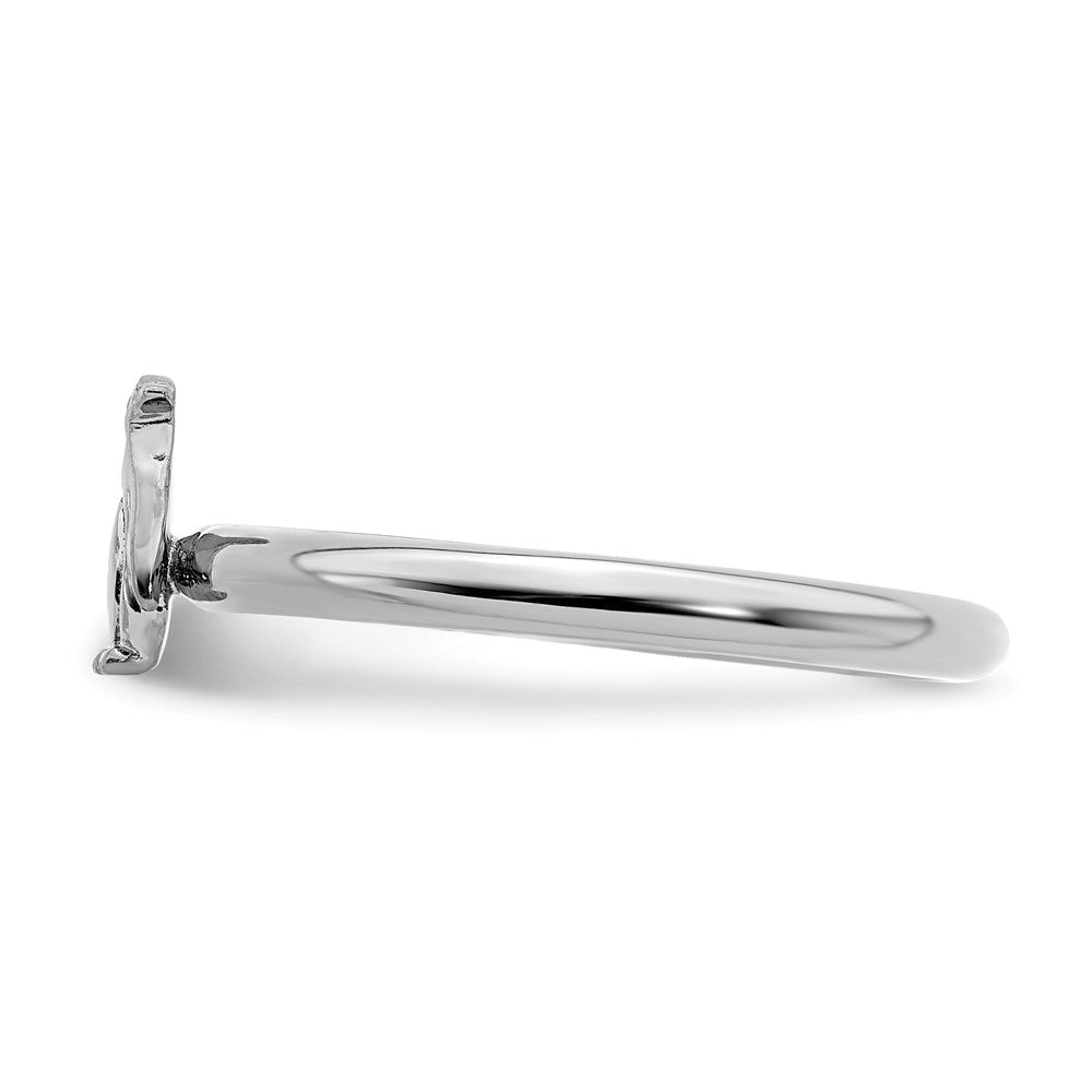 Sterling Silver Stackable Expressions Rhodium Penguin Ring