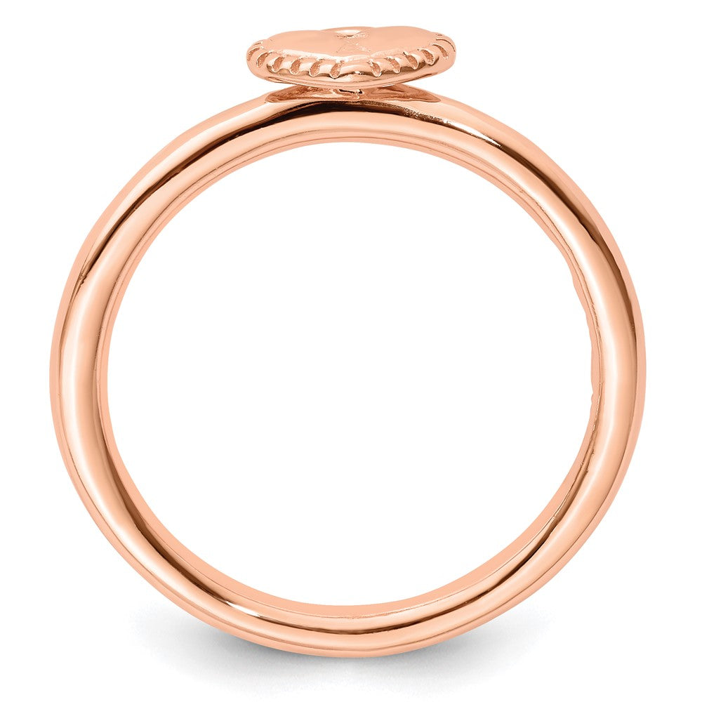 Sterling Silver Stackable Expressions Pink-plated Heart Padlock Ring