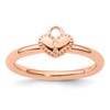 Sterling Silver Stackable Expressions Pink-plated Heart Padlock Ring