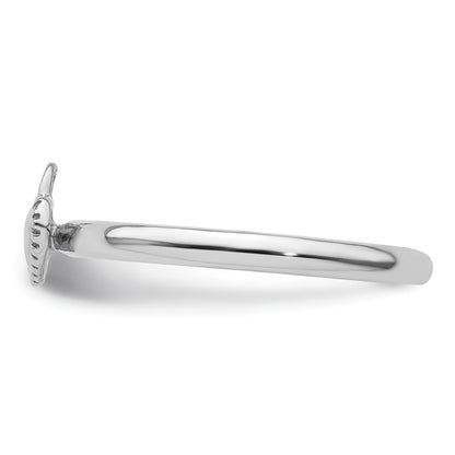 Sterling Silver Stackable Expressions Rhodium Heart Padlock Ring