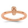 Sterling Silver Stackable Expressions Pink-plated Flip Flop Ring