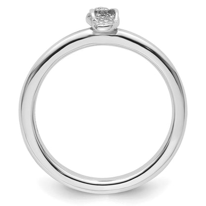 Sterling Silver Stackable Expressions Rhodium Flip Flop Ring