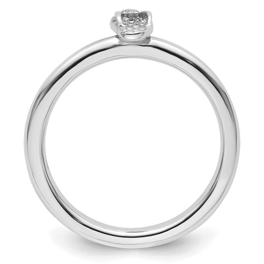 Sterling Silver Stackable Expressions Rhodium Flip Flop Ring
