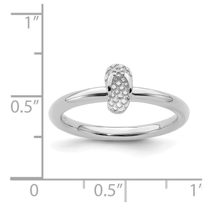 Sterling Silver Stackable Expressions Rhodium Flip Flop Ring