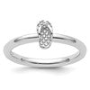 Sterling Silver Stackable Expressions Rhodium Flip Flop Ring