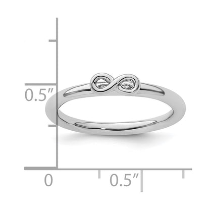 Sterling Silver Stackable Expressions Rhodium Infinity Symbol Ring