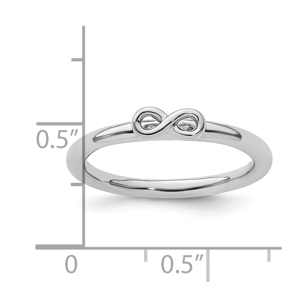 Sterling Silver Stackable Expressions Rhodium Infinity Symbol Ring