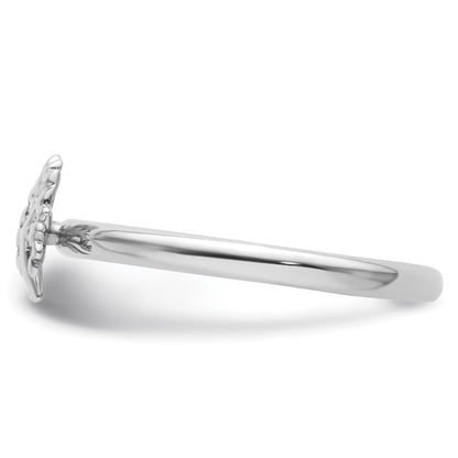 Sterling Silver Stackable Expressions Rhodium Tree Ring