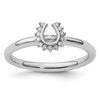 Sterling Silver Stackable Expressions Rhodium Dia. Horseshoe Ring