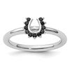 Sterling Silver Stackable Expressions Rhodium Black Dia. Horseshoe Ring