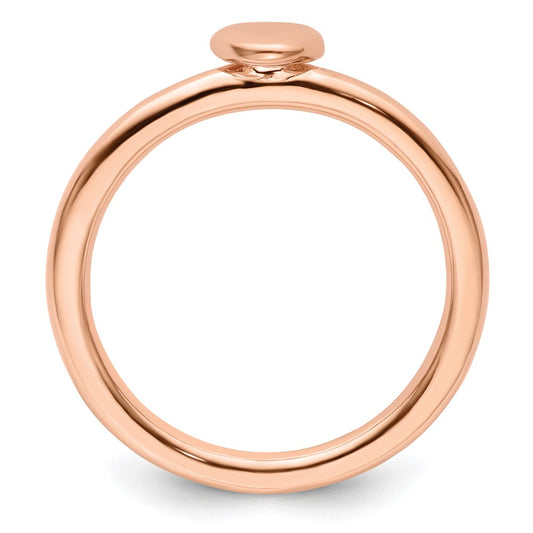 Sterling Silver Stackable Expressions Pink-plated Puffed Heart Ring