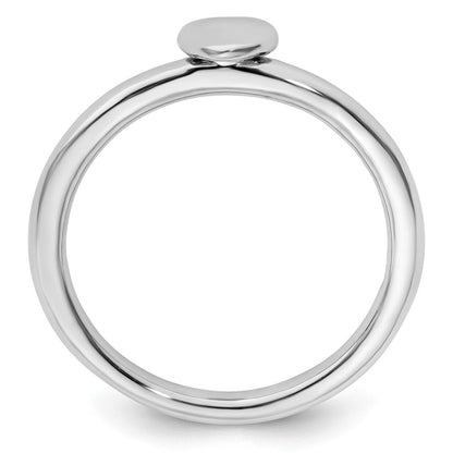 Sterling Silver Stackable Expressions Rhodium Puffed Heart Ring