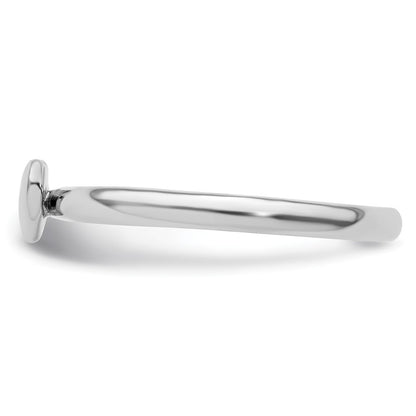 Sterling Silver Stackable Expressions Rhodium Puffed Heart Ring
