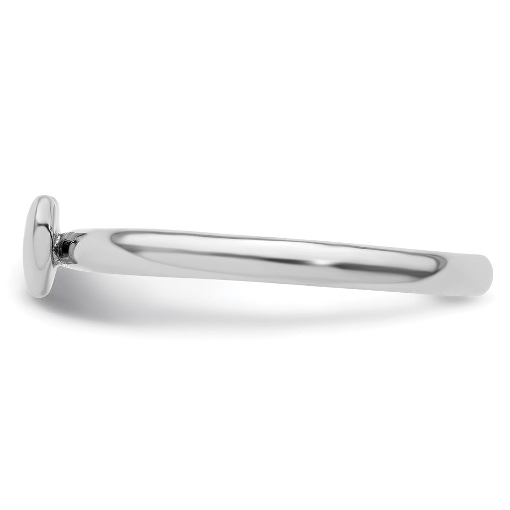 Sterling Silver Stackable Expressions Rhodium Puffed Heart Ring