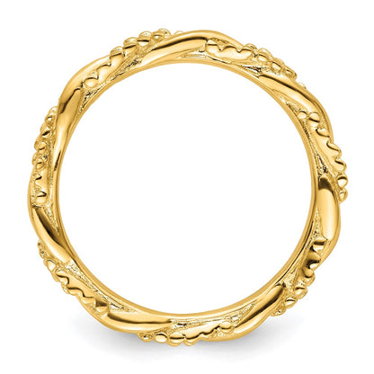 Sterling Silver Stackable Expressions Yellow-plated Twist Ring