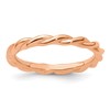 Sterling Silver Stackable Expressions Pink-plated Twist Ring