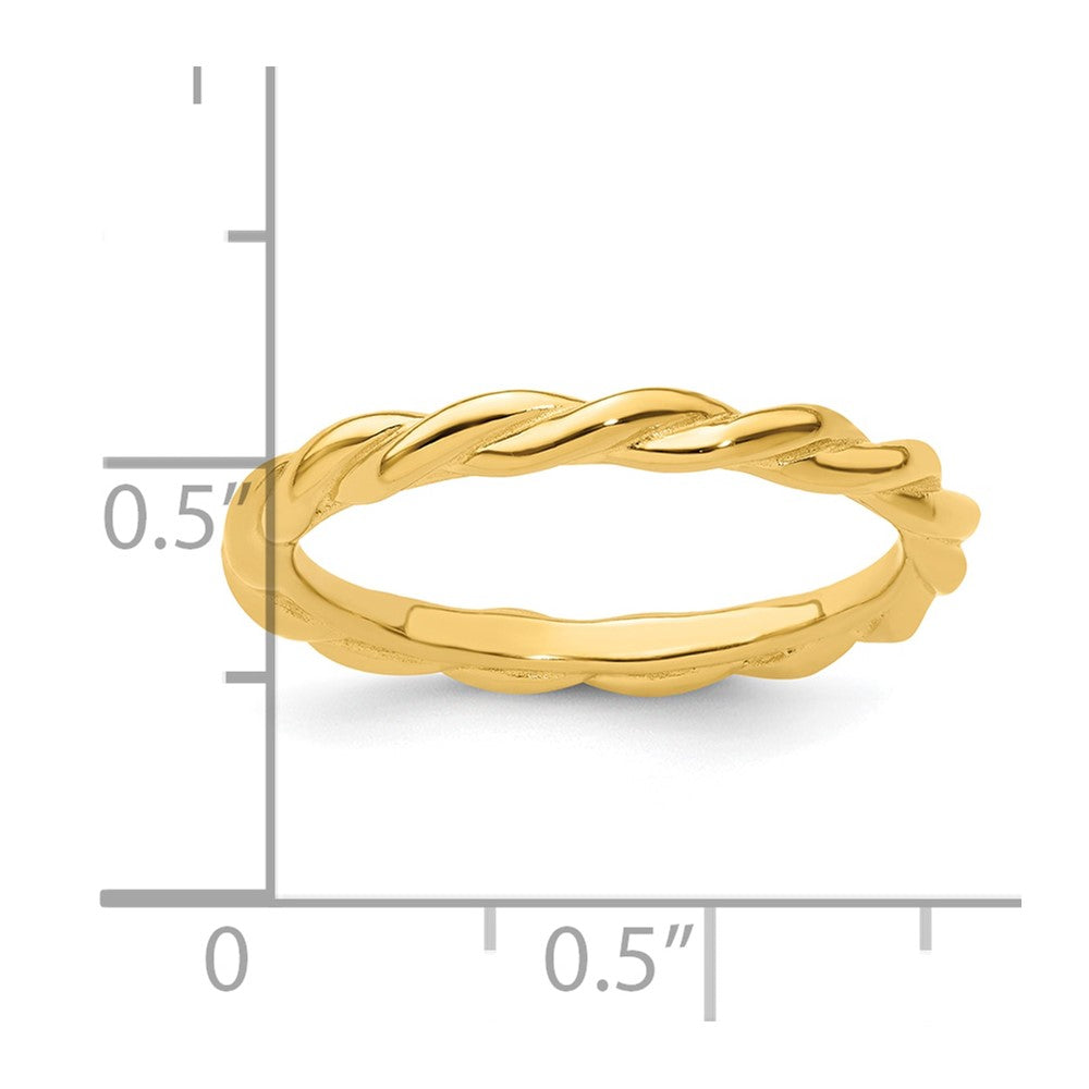 Sterling Silver Stackable Expressions Yellow-plated Twist Ring