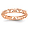Sterling Silver Stackable Expressions Pink-plated Celtic Knot Ring