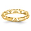 Sterling Silver Stackable Expressions Yellow-plated Celtic Knot Ring