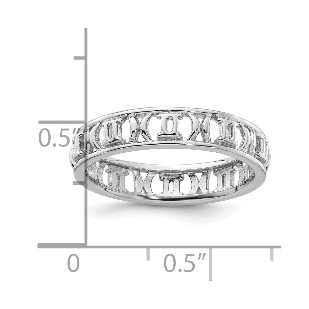 Sterling Silver Stackable Expressions Gemini Zodiac Ring