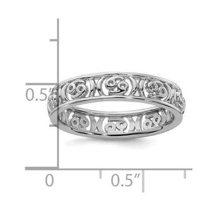 Sterling Silver Stackable Expressions Cancer Zodiac Ring