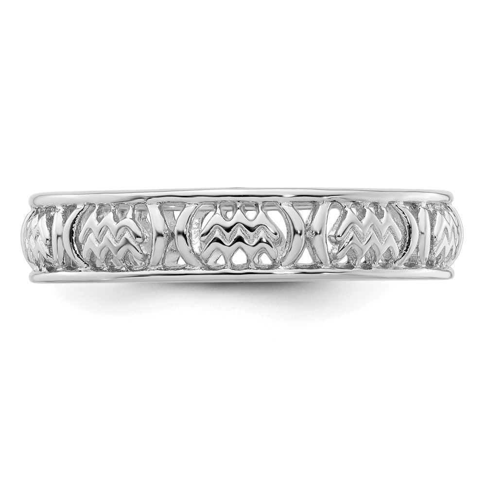 Sterling Silver Stackable Expressions Aquarius Zodiac Ring