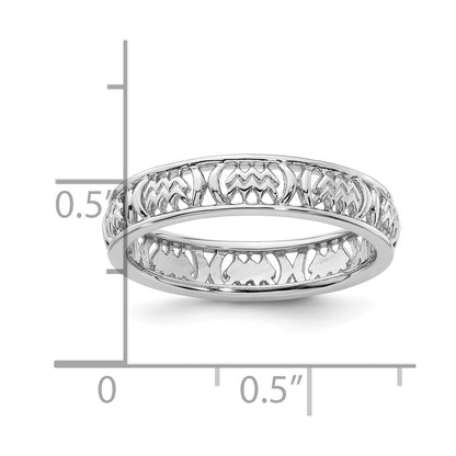 Sterling Silver Stackable Expressions Aquarius Zodiac Ring