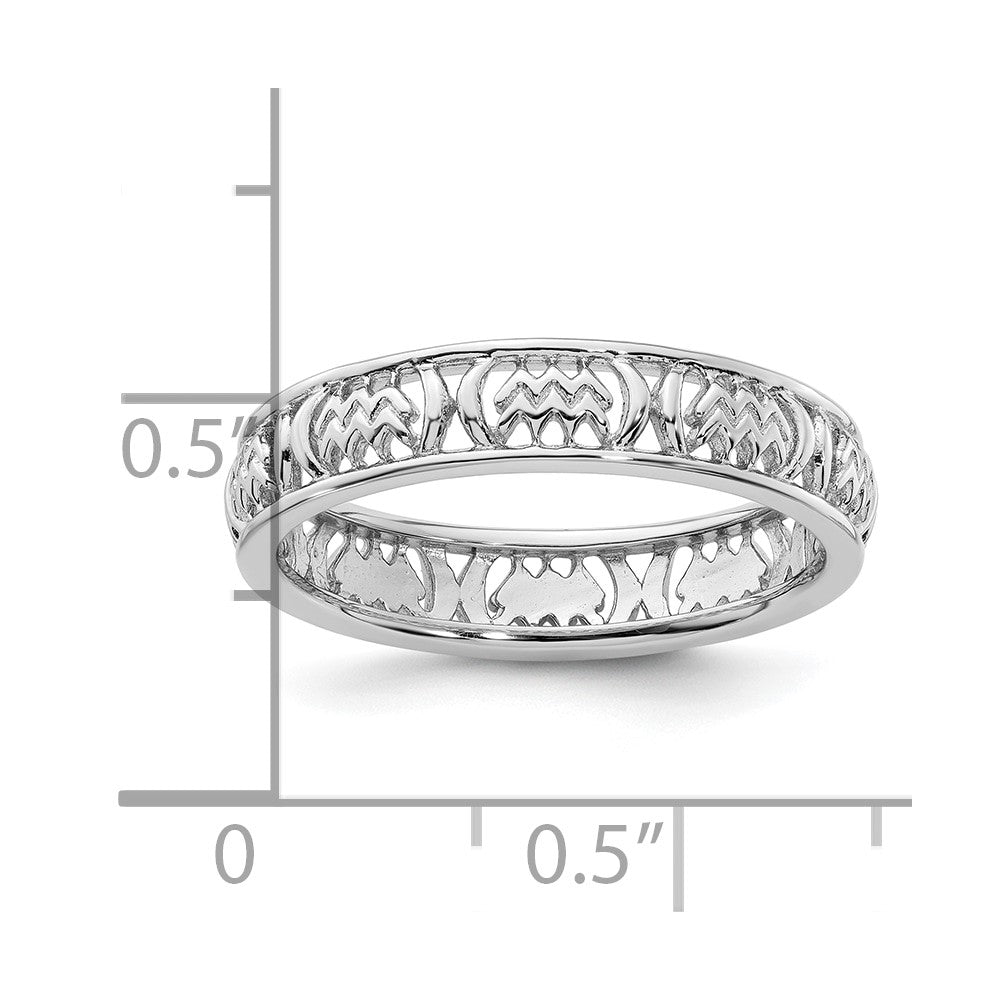 Sterling Silver Stackable Expressions Aquarius Zodiac Ring